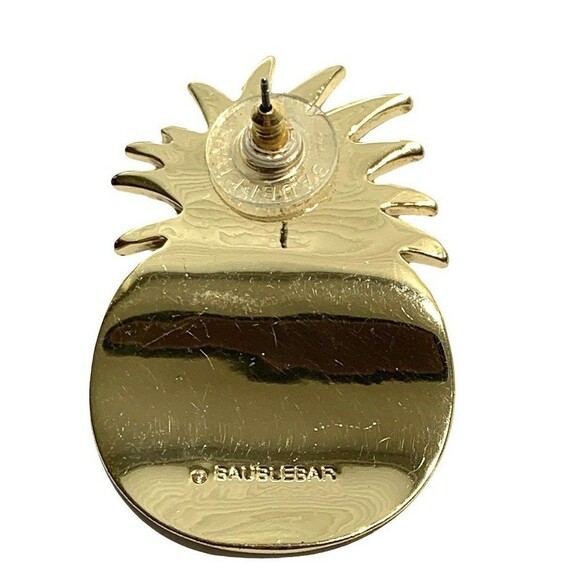 Baublebar Pineapple Tac Pin Brooch 1.75" Gold Tone Tropical Color Accents - Picture 3 of 6
